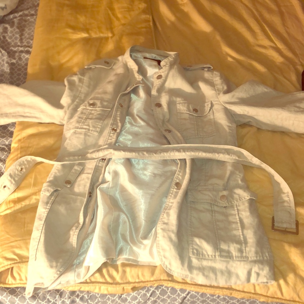 Quarter length coat with belt for coat